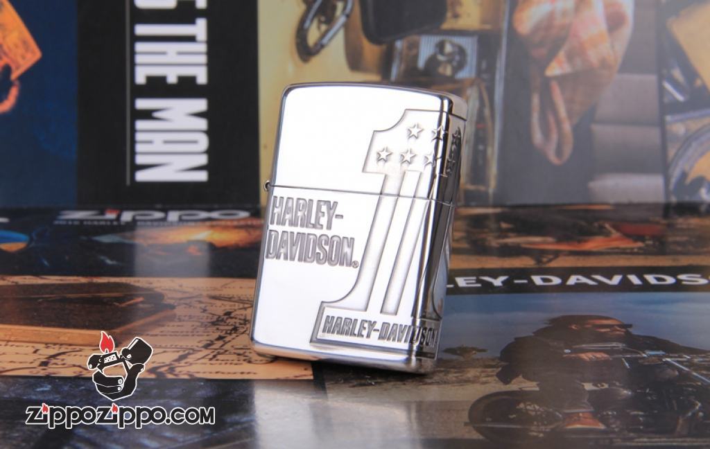 Zippo Chính Hẵng Bạc Khắc Số 1 Harley Davidson