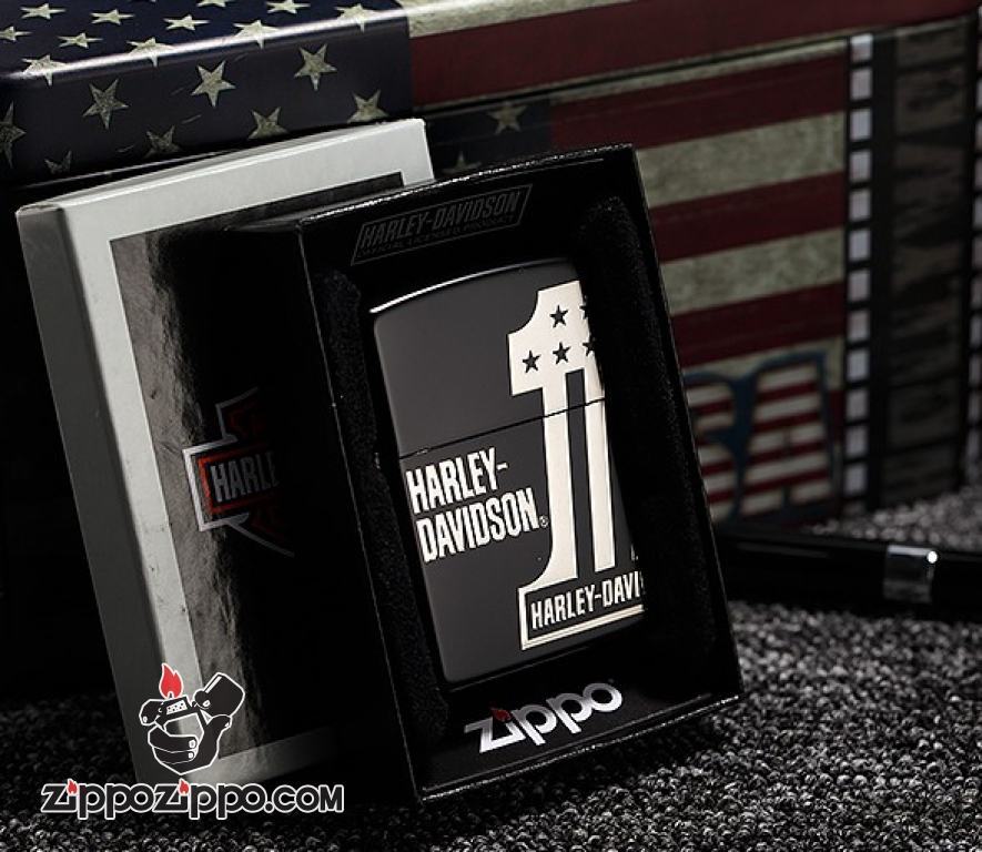 Zippo Chính Hãng Màu Đen Harley Davidson No 1