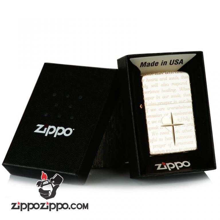 Zippo Chính Hãng Màu Vàng Khắc Lời Thề Của Tình Yêu