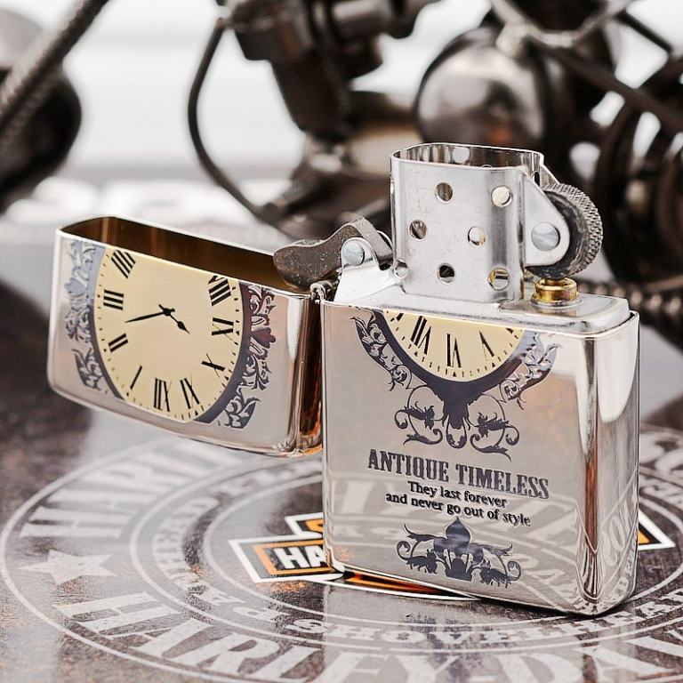 Zippo Chính Hãng Phiên Bản Hàn Quốc Bạc Antique Timeless