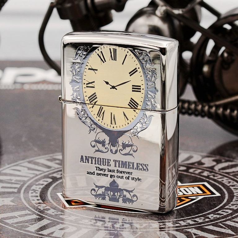 Zippo Chính Hãng Phiên Bản Hàn Quốc Bạc Antique Timeless