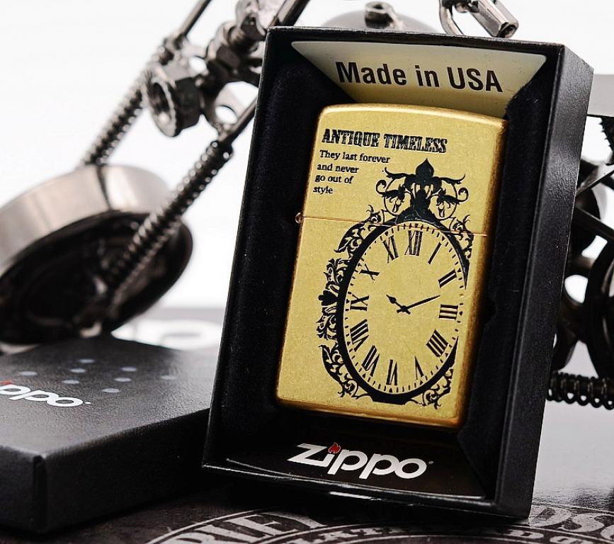 Zippo Chính Hãng Phiên Bản Hàn Quốc Antique Timeless Đồng Cổ