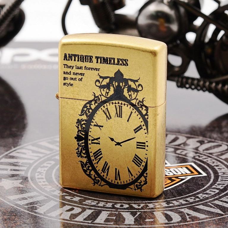 Zippo Chính Hãng Phiên Bản Hàn Quốc Antique Timeless Đồng Cổ