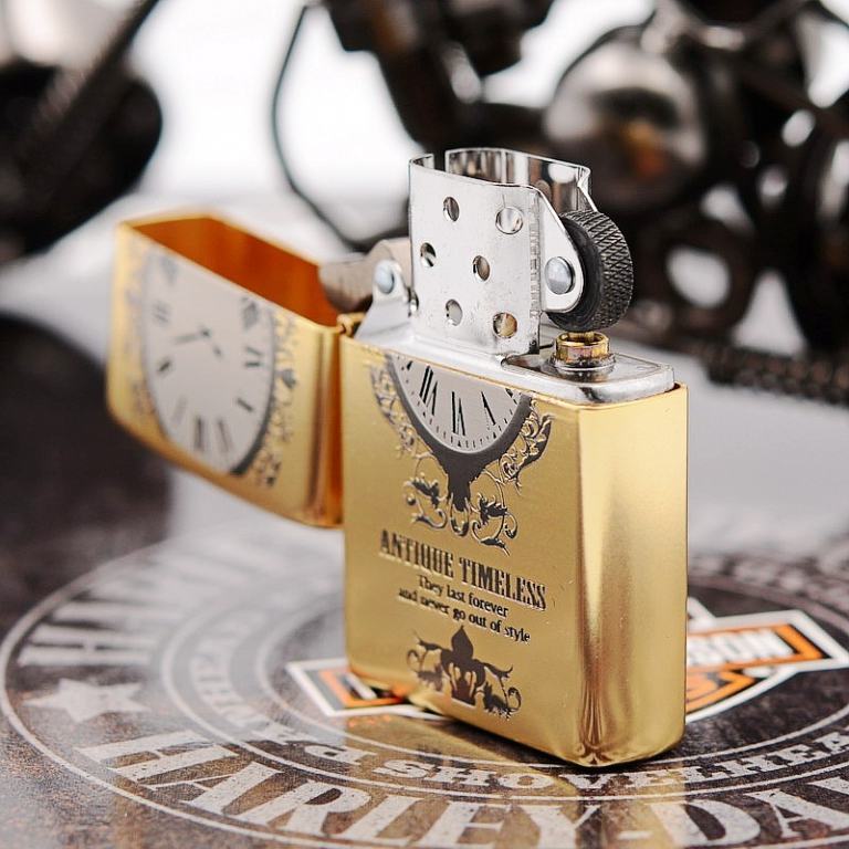 Zippo Chính Hãng Phiên Bản Hàn Quốc Antique Timeless Đồng Bóng