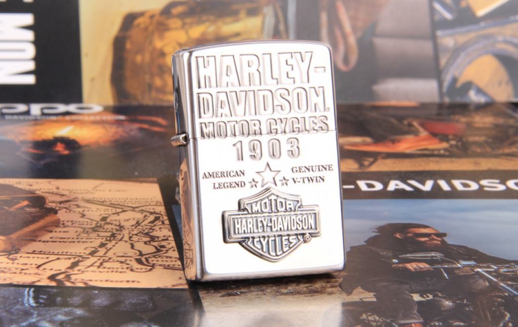 Zippo Chính Hãng Bạc Huy Hiệu Harley Davidson 1903