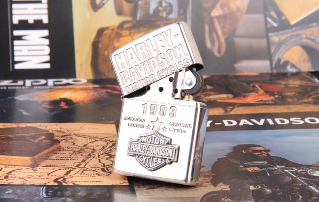 Zippo Chính Hãng Bạc Huy Hiệu Harley Davidson 1903