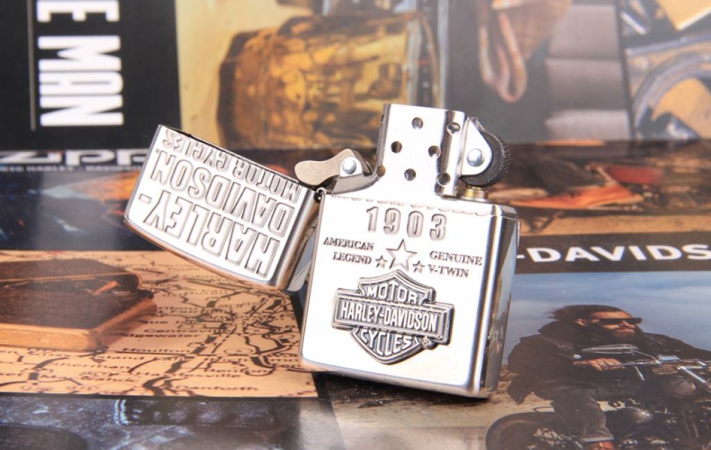 Zippo Chính Hãng Bạc Huy Hiệu Harley Davidson 1903