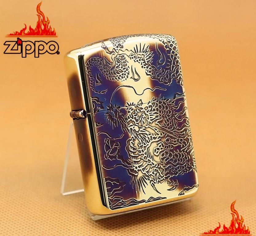 Bật lửa zippo Rồng Cuộn Mây khắc Sâu - Vỏ Dầy Amore