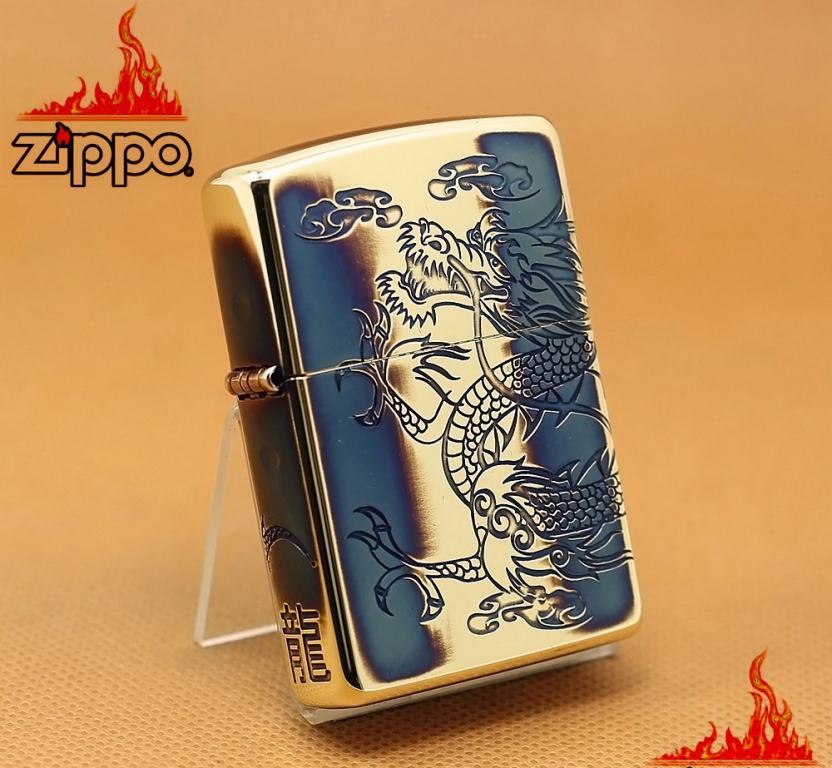 Zippo Rồng Cuốn Quanh Xuất nhật Đồng Mờ