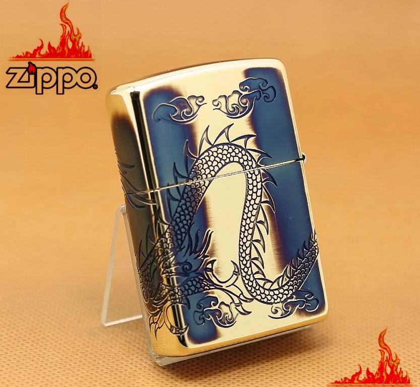 Zippo Rồng Cuốn Quanh Xuất nhật Đồng Mờ