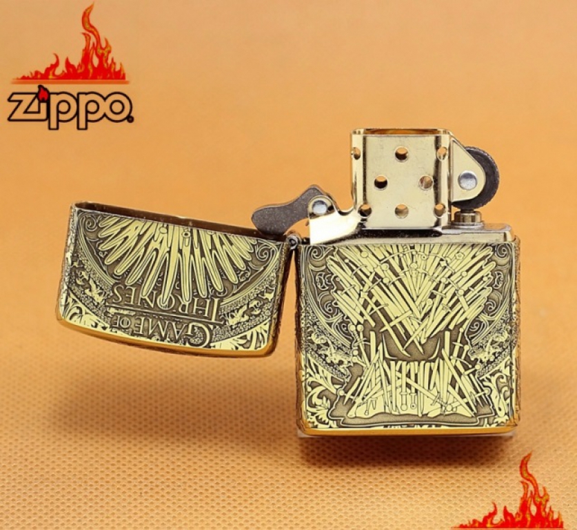 Zippo Chính Hãng Đồng Khắc Game Of Thrones Hoạt tiết Ngàn Kiếm