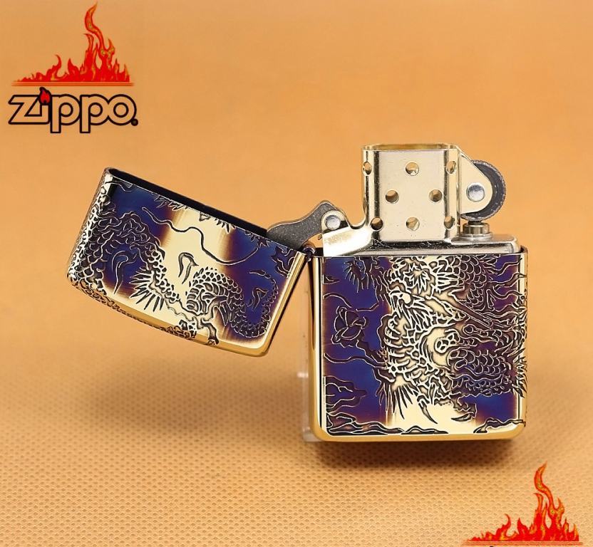 Bật lửa zippo Rồng Cuộn Mây khắc Sâu - Vỏ Dầy Amore