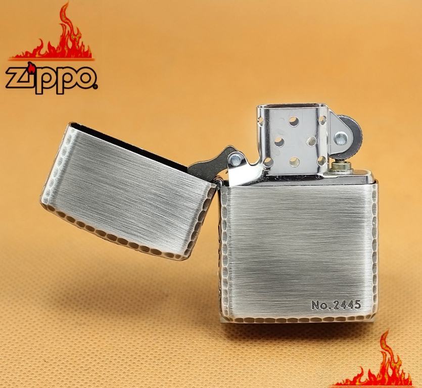 Zippo Chính Hãng Màu Bạc Khắc Đầu Lâu Quanh Viền Vỏ Dày Armor Giới Hạn