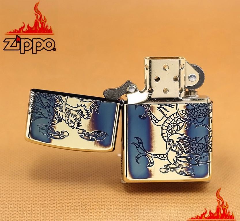 Zippo Rồng Cuốn Quanh Xuất nhật Đồng Mờ