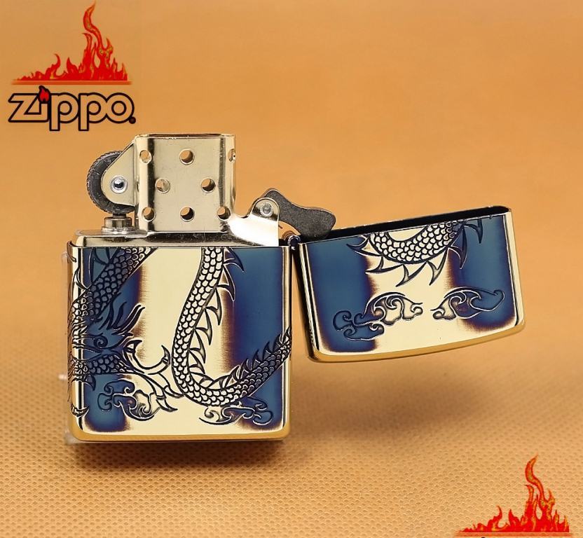 Zippo Rồng Cuốn Quanh Xuất nhật Đồng Mờ