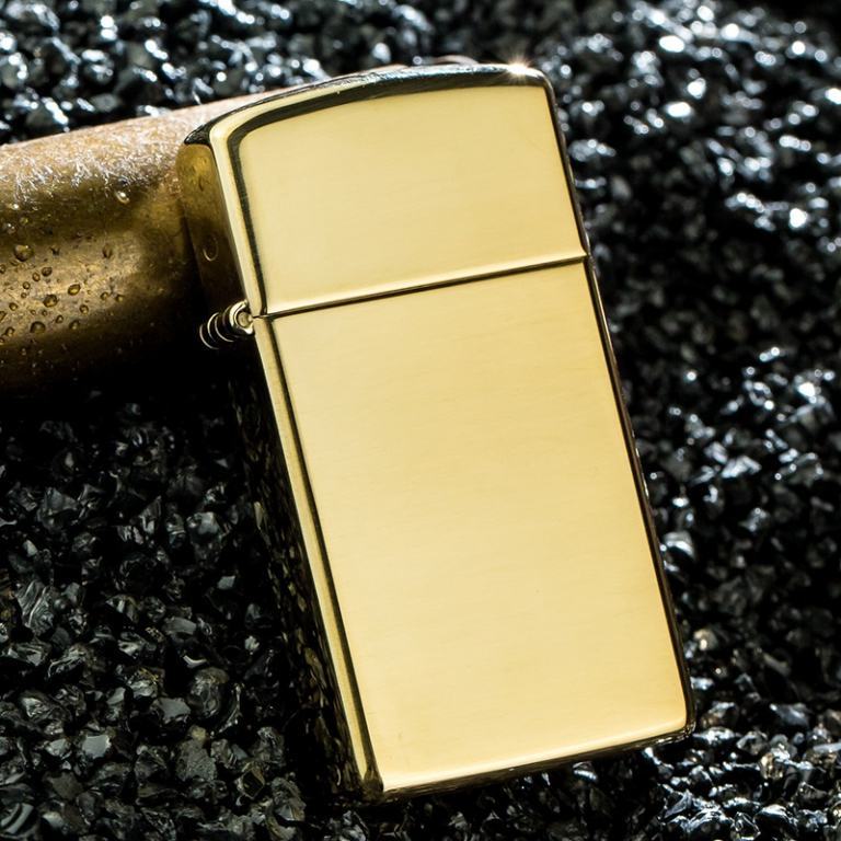 Zippo Chính Hãng Đồng Soid Brass Bản Hẹp