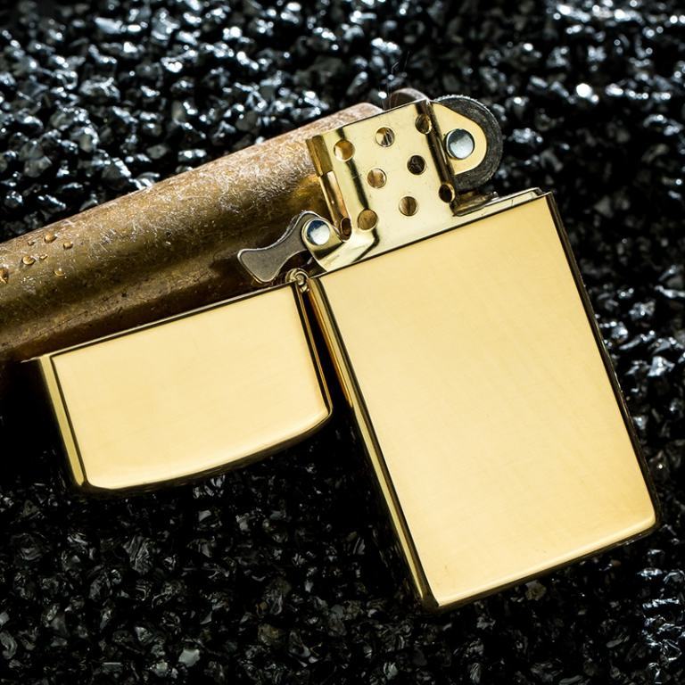 Zippo Chính Hãng Đồng Soid Brass Bản Hẹp