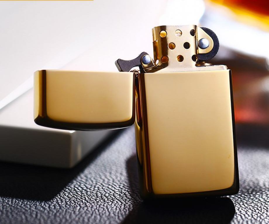 Zippo Chính Hãng Đồng Soid Brass Bản Hẹp