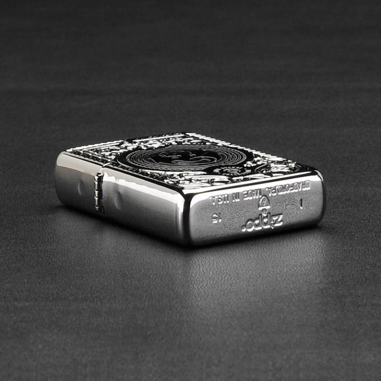 Zippo Chính Hãng Bạc Khắc Họa Tiết Rồng Châu Âu Vỏ Dày