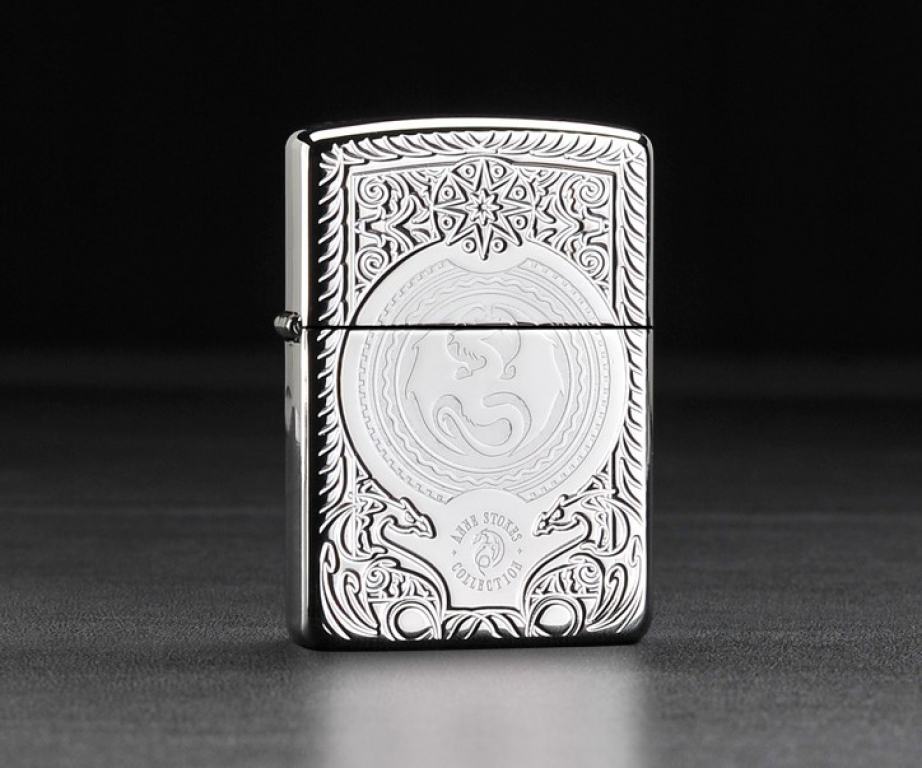 Zippo Chính Hãng Bạc Khắc Họa Tiết Rồng Châu Âu Vỏ Dày