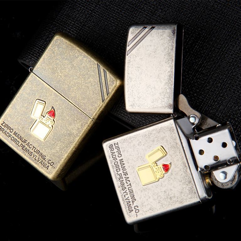 Zippo Chính Hãng Đồng Cổ Có Hình Chiếc Zippo Nổi Mặt Trước