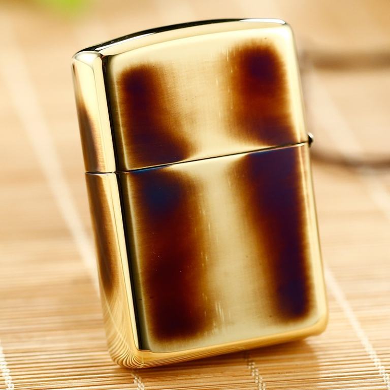 Zippo Chính Hãng Màu Vàng Đốt Khắc Họa Tiết Rồng Vỏ Dày Armor