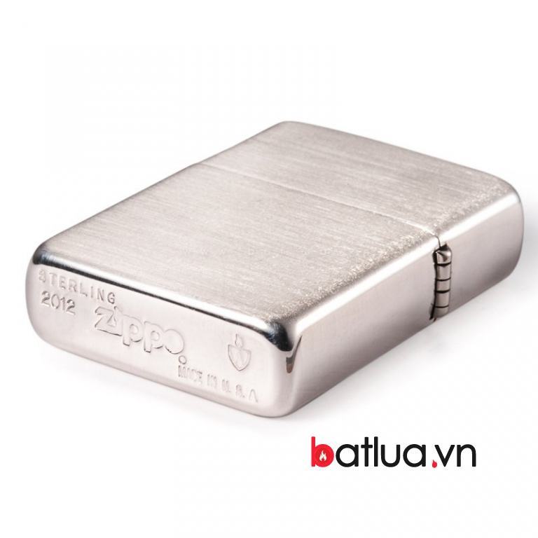 Bật lửa zippo chính hãng phiên bản Armor bạc nguyên khối xước ngang (Mẫu 27)