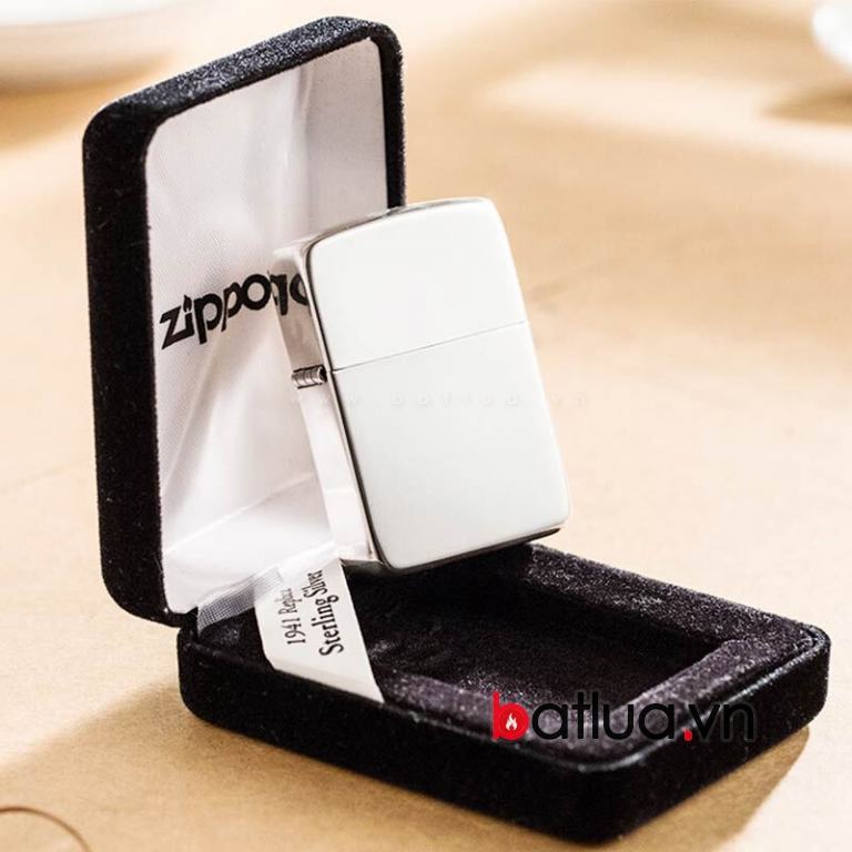 Bật lửa zippo chính hãng bạc trơn nguyên khối  phiên bản 1941