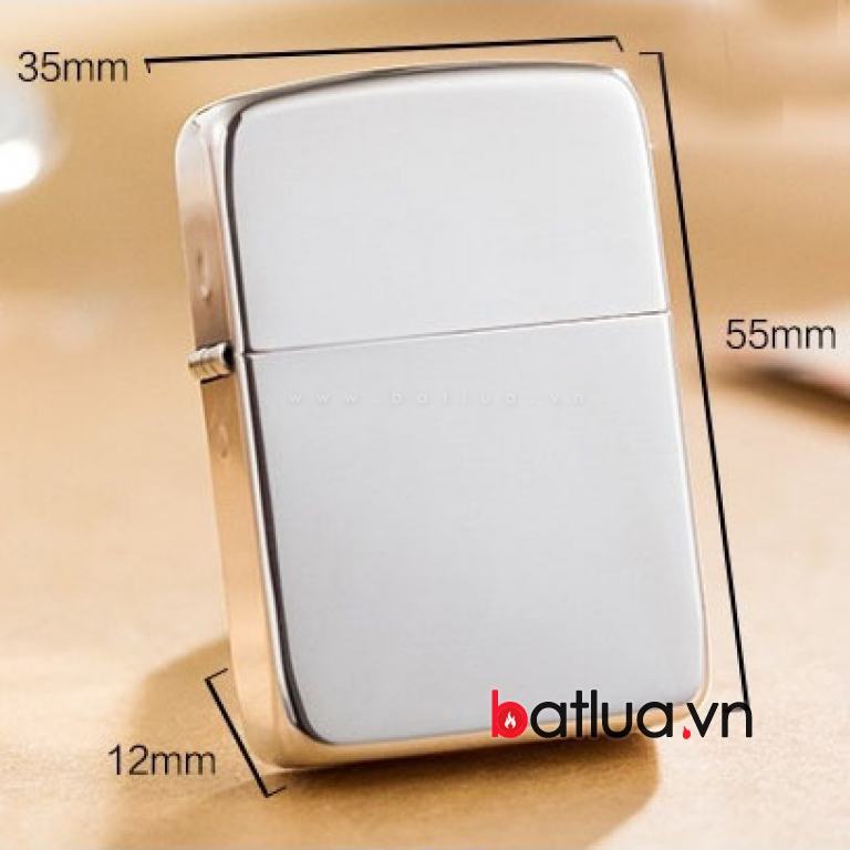 Bật lửa zippo chính hãng bạc trơn nguyên khối  phiên bản 1941