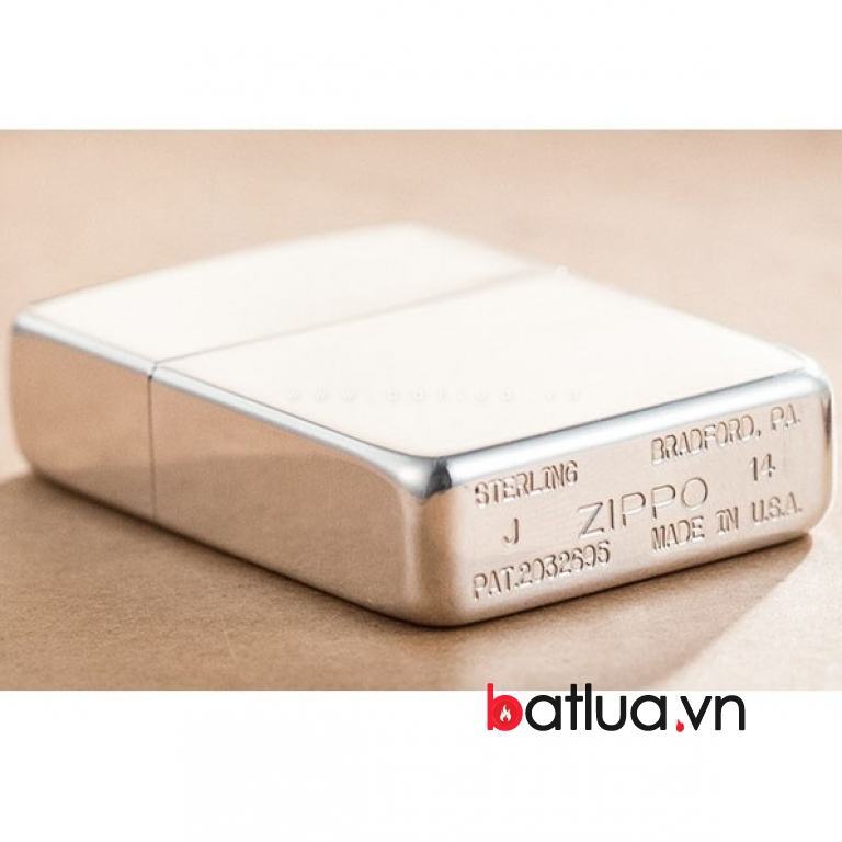 Bật lửa zippo chính hãng bạc trơn nguyên khối  phiên bản 1941