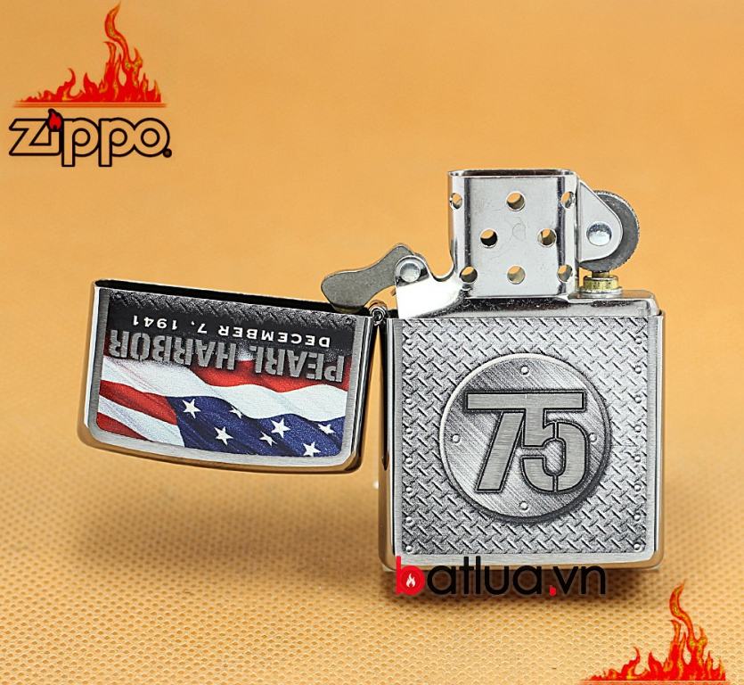 Bật lửa Zippo chính hãng kỷ niệm 75 năm Trân Trâu Cảng