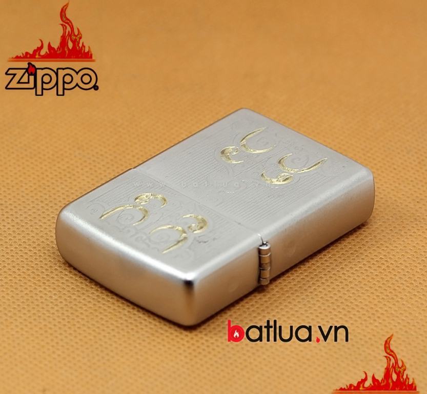 Bật lửa zippo chính hãng cát sa tin khắc hoa văn sắc sảo