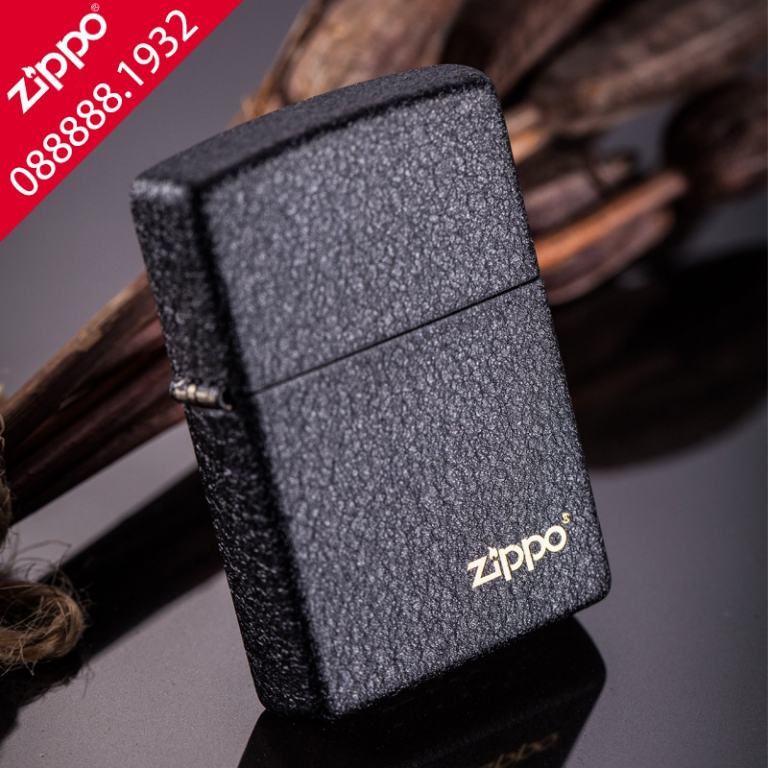 Zippo Chính Hãng Đen Sần có Logo ZP