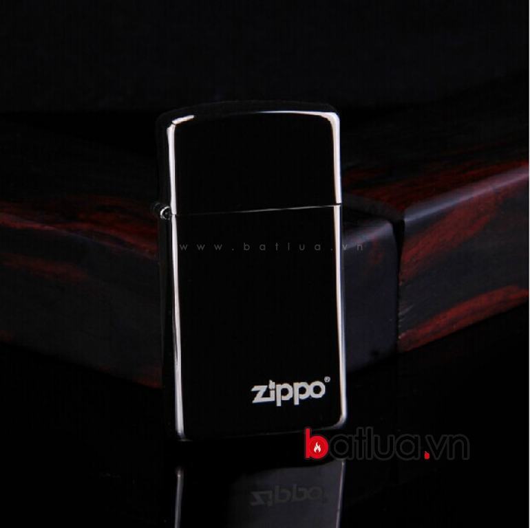 bât lửa zippo chính hãng bản hẹp mầu đen