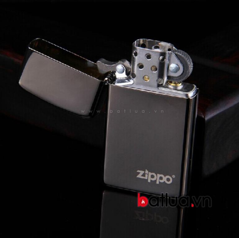 bât lửa zippo chính hãng bản hẹp mầu đen