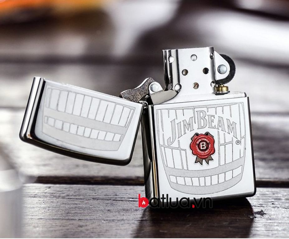 Bât lửa zippo chính hãng khắc bình rượu vang Jim Beam