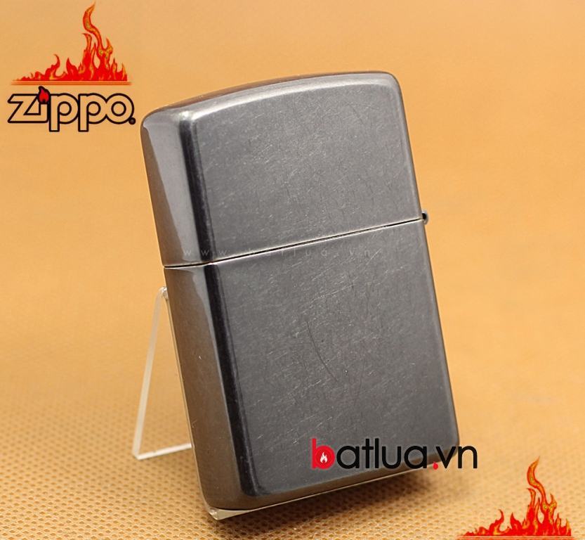 Zippo Chính Hãng Màu Xám Hình Rượu Vang Jack Daniel