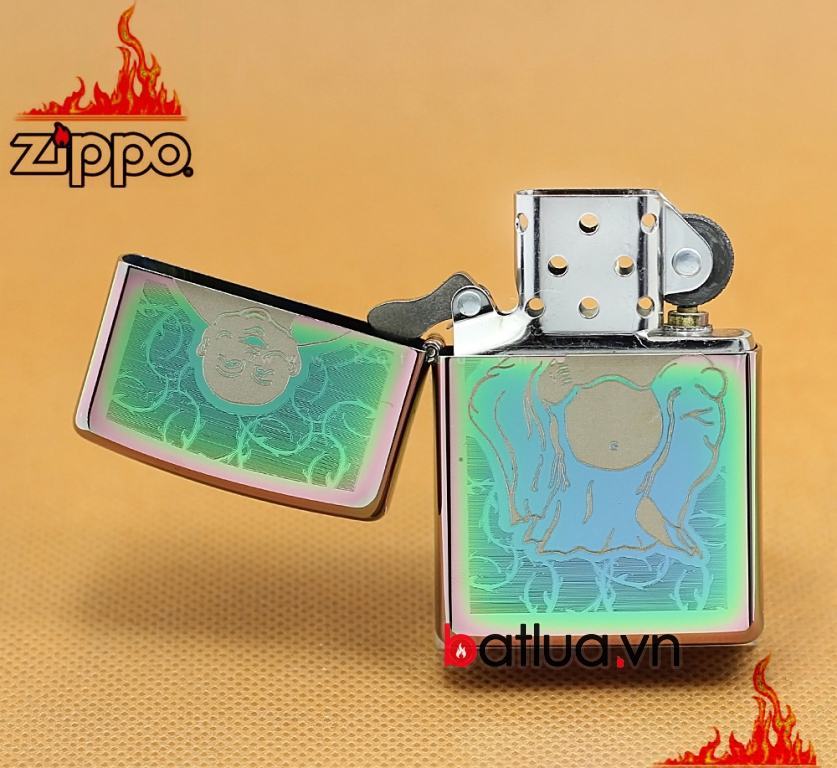 Zippo Chính Hãng 7 Màu Khắc Hình Phật Di lặc