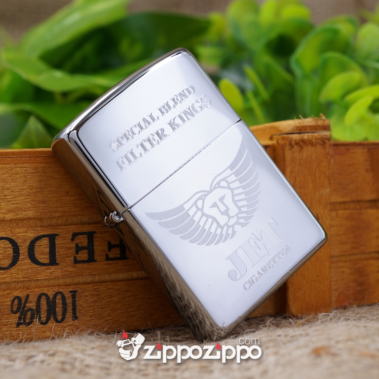 bật lửa zippo khắc hình bao thuốc jet