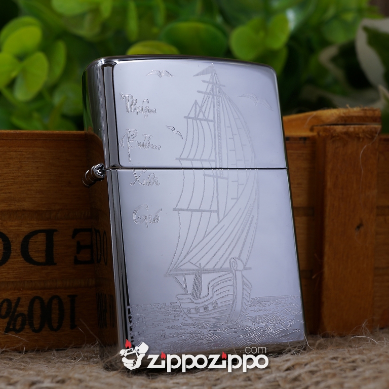 bật lửa zippo mầu bạ khắc thuận buồm xuôi gió