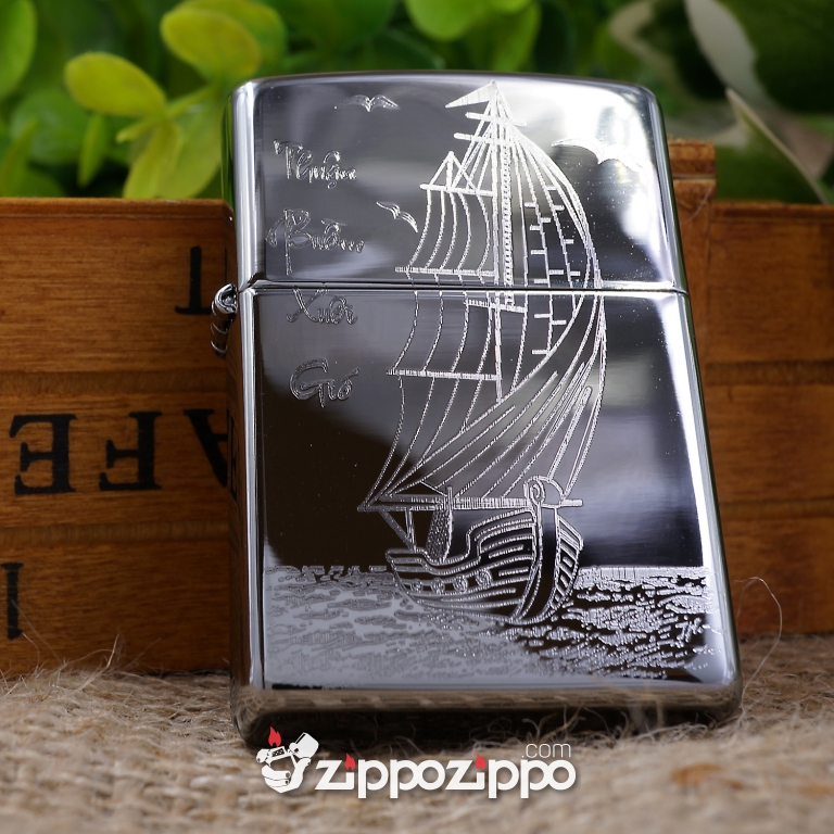 bật lửa zippo mầu bạ khắc thuận buồm xuôi gió