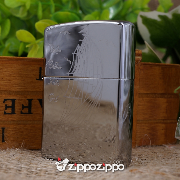 bật lửa zippo mầu bạ khắc thuận buồm xuôi gió