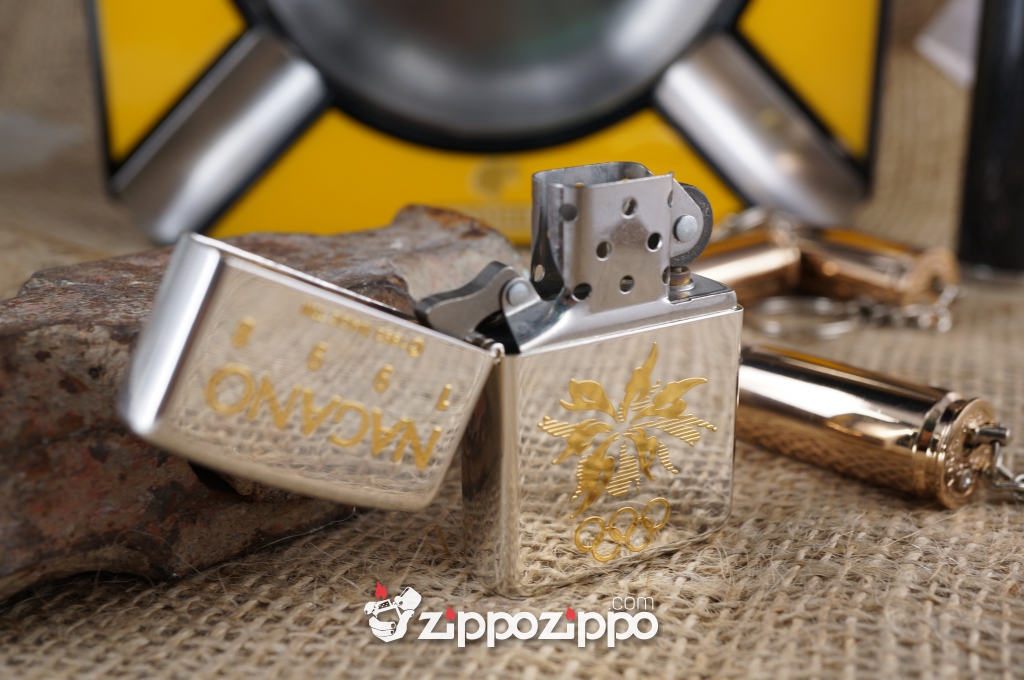 Zippo Bạc Mạ Vàng olympic