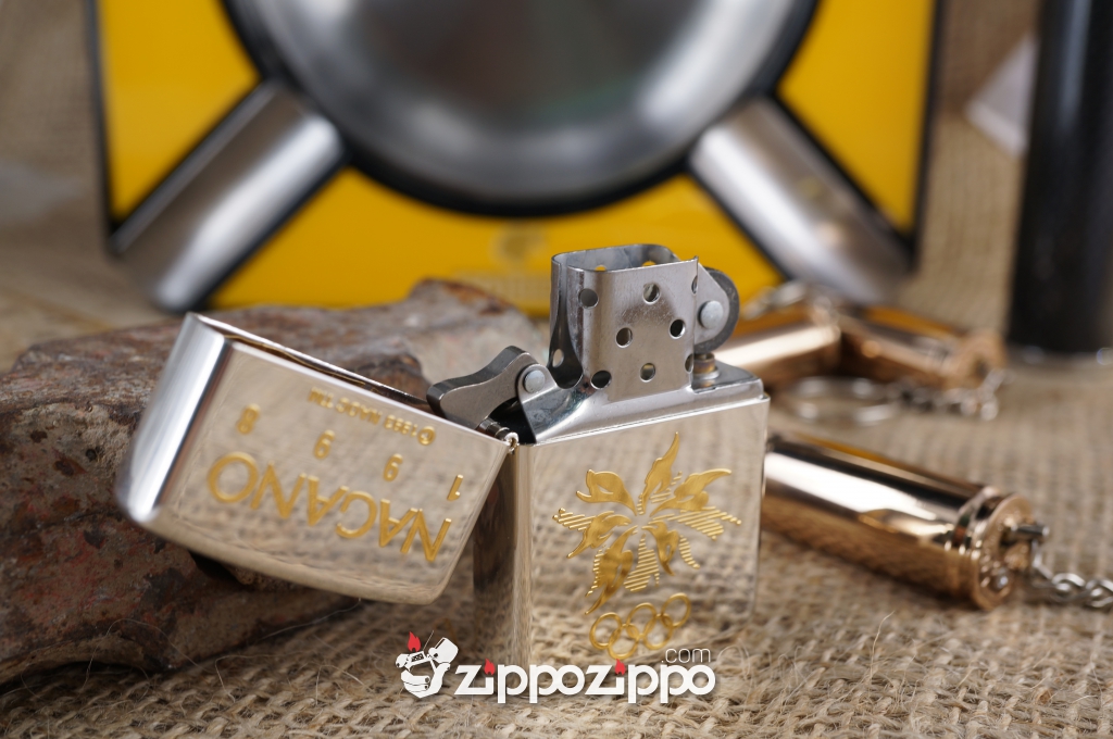 Zippo Bạc Mạ Vàng olympic