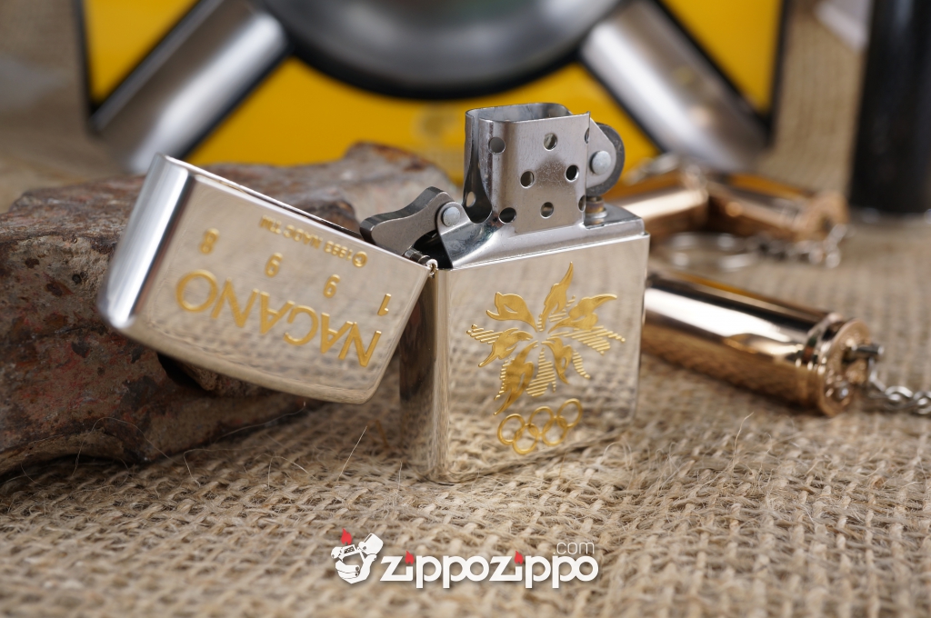 Zippo Bạc Mạ Vàng olympic