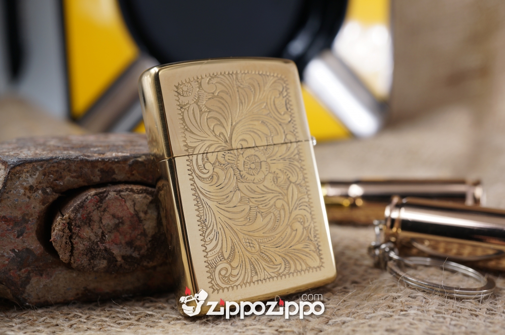 Bật lửa zippo cổ Venetian Brass sản xuất năm 1992