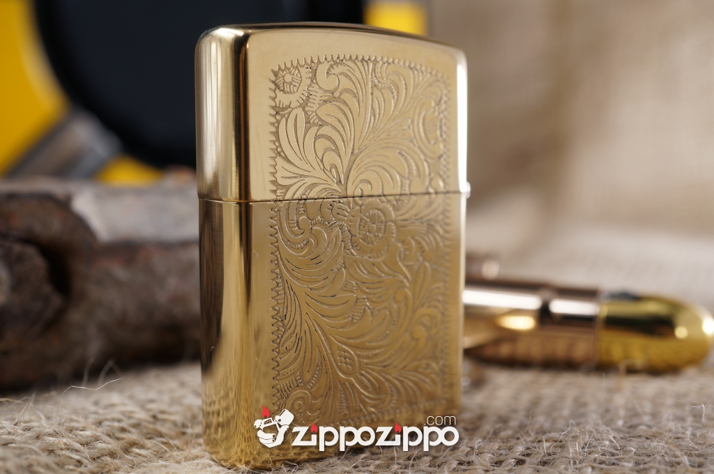 Bật lửa zippo cổ Venetian Brass sản xuất năm 1992