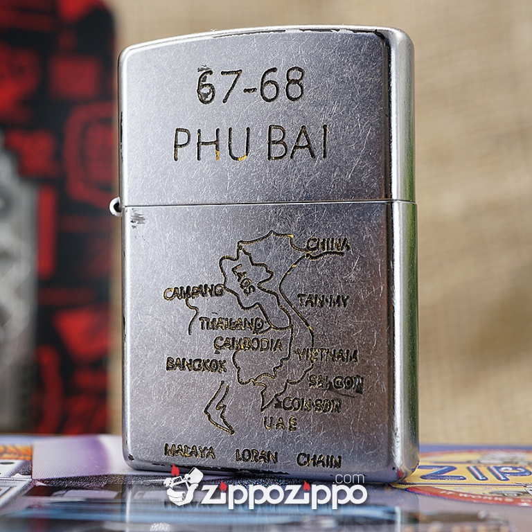 Bật lửa zippo chiến tranh việt nam sản xuất 2017 (Phu Bai 67-68)