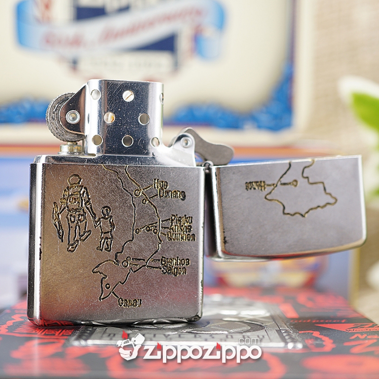 Bật lửa zippo chiến tranh việt nam sản xuất 2017 (Phu Bai 67-68)