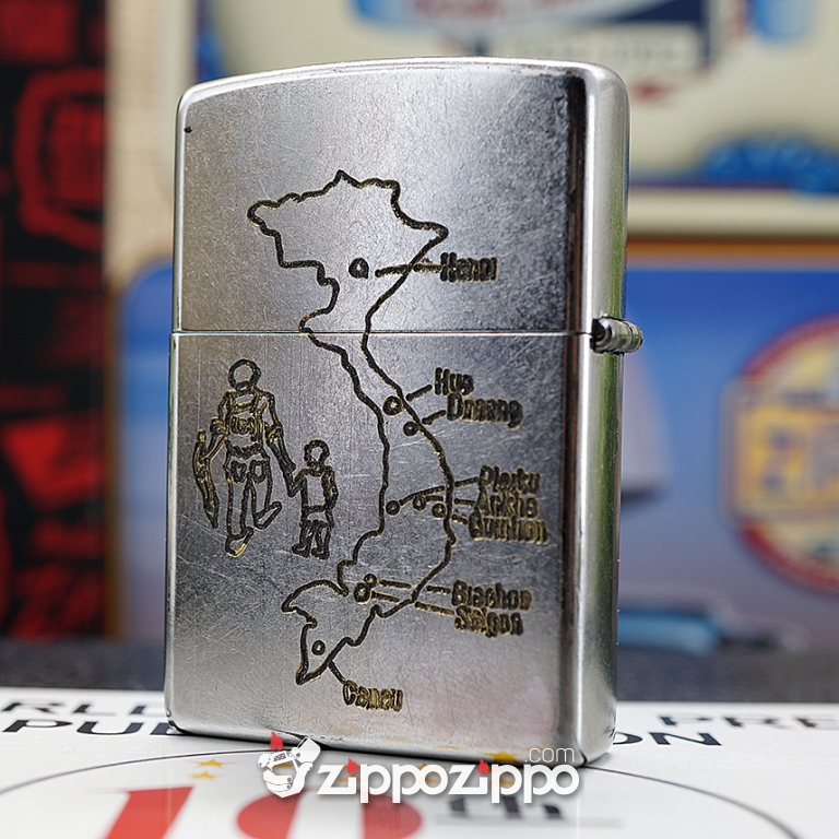 Bật lửa zippo chiến tranh việt nam sản xuất 2017( Quảng Trị 66-67 )